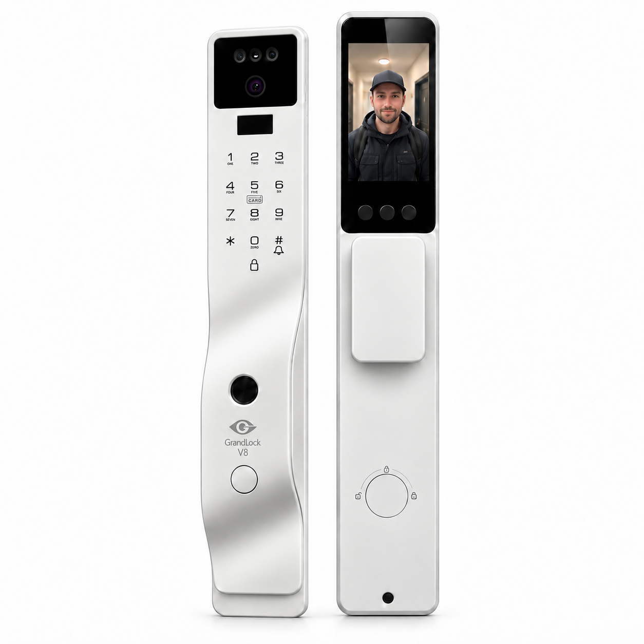 Белый умный замок GrandLock V8 White